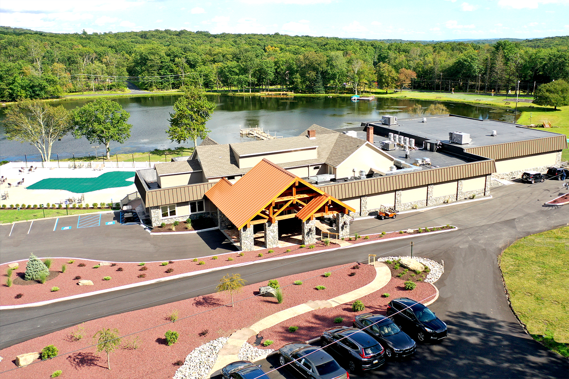 Aerial picture of Main Building at Pocono Pennsylvania Drug & Alcohol Recovery Center